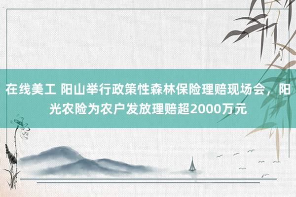 在线美工 阳山举行政策性森林保险理赔现场会，阳光农险为农户发放理赔超2000万元