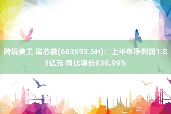 跨境美工 瑞芯微(603893.SH)：上半年净利润1.83亿元 同比增长636.99%