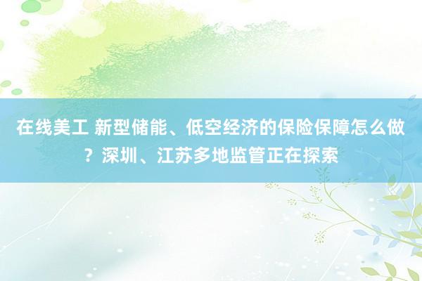 在线美工 新型储能、低空经济的保险保障怎么做？深圳、江苏多地监管正在探索