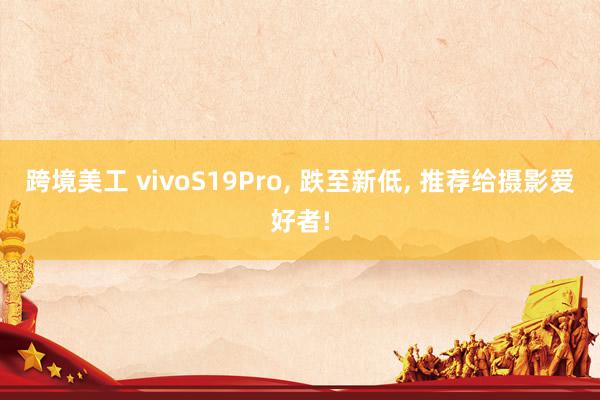 跨境美工 vivoS19Pro, 跌至新低, 推荐给摄影爱好者!